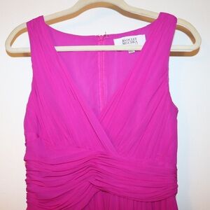 Badgley Mischka Fuchsia Pleated Gown